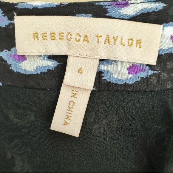 Rebecca Taylor Floral Paisley Print Silk Blend Mini Dress Flutter Sleeves Size 6 - Picture 14 of 16